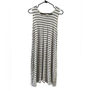 White and black striped tunic dress